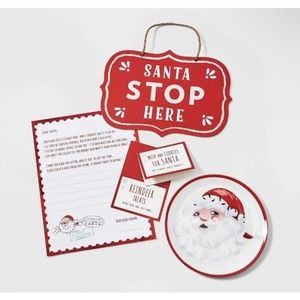 Wondershop Christmas Santa Prep Kit - Cookie Plate, Letter, Sign, Table Tent New
